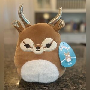 Kieli the Antelope Squishmallows with Gold Metallic Horns and Ears